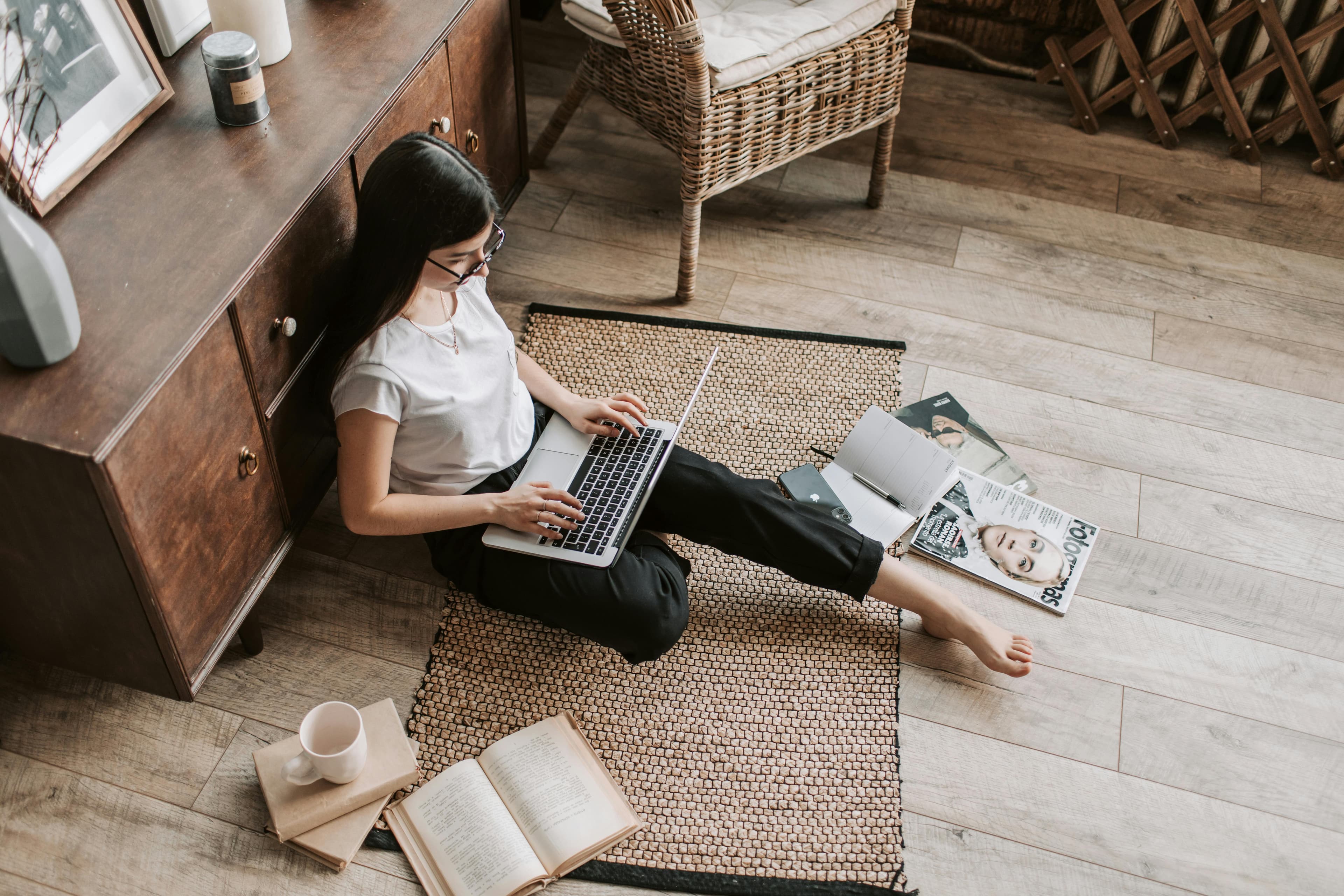 A curious student carefully researches in order to find her passion.